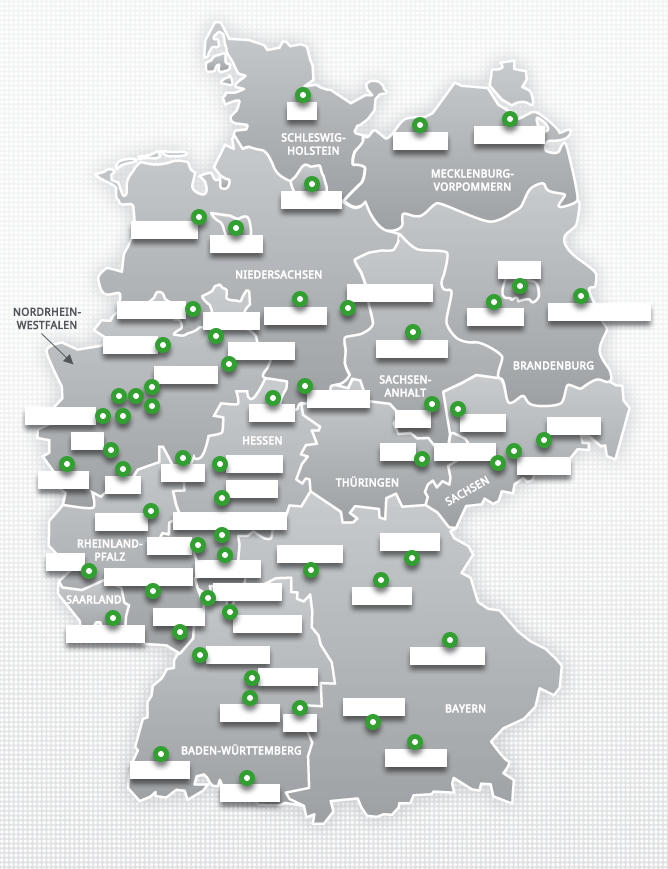 Deutsche Studentenwerke – Karte